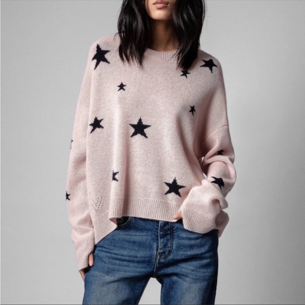 NWOT Zadig & Voltaire Markus Cashmere Stars Sweater